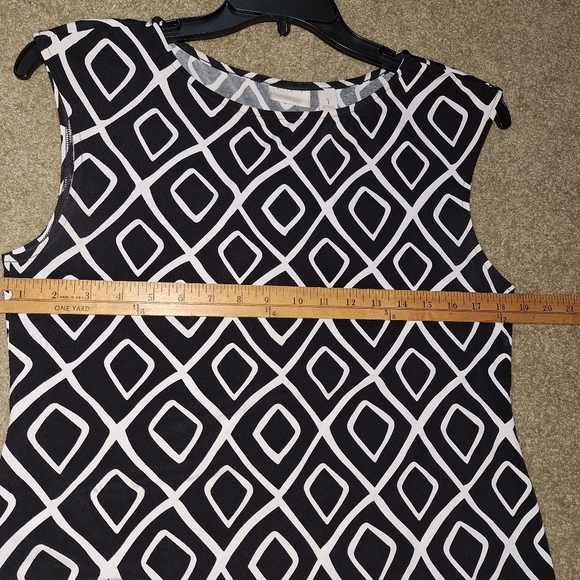 Chico's Black and White Diamond Pattern Midi Dress - Picture 5 of 5